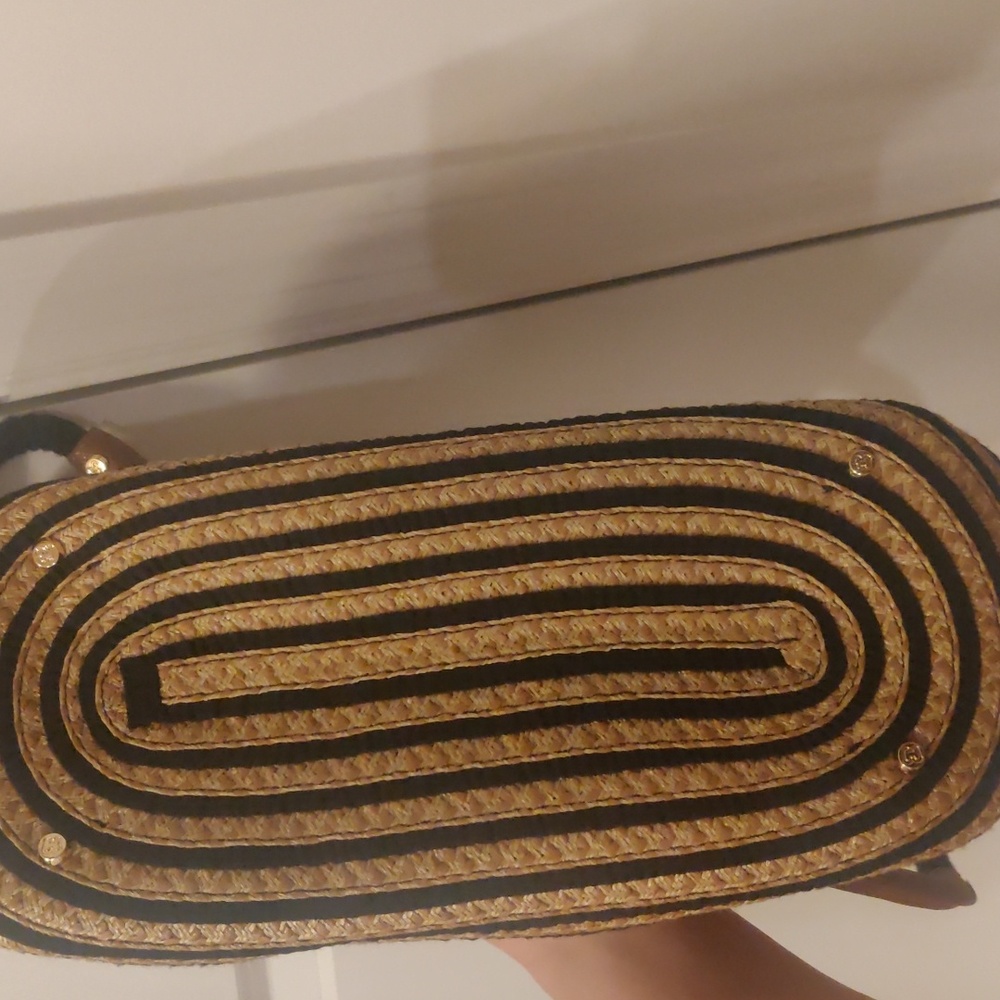 Eric Javits New YorkNautical Braid Squishee straw two tone Handbag Vintage Y2K - Picture 6 of 14
